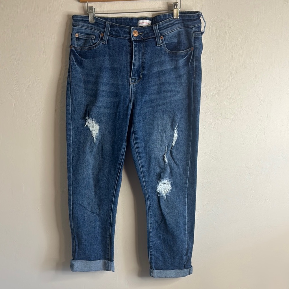 Molly & isadora Blue Distressed Women's cropped Jeans size 14 plus